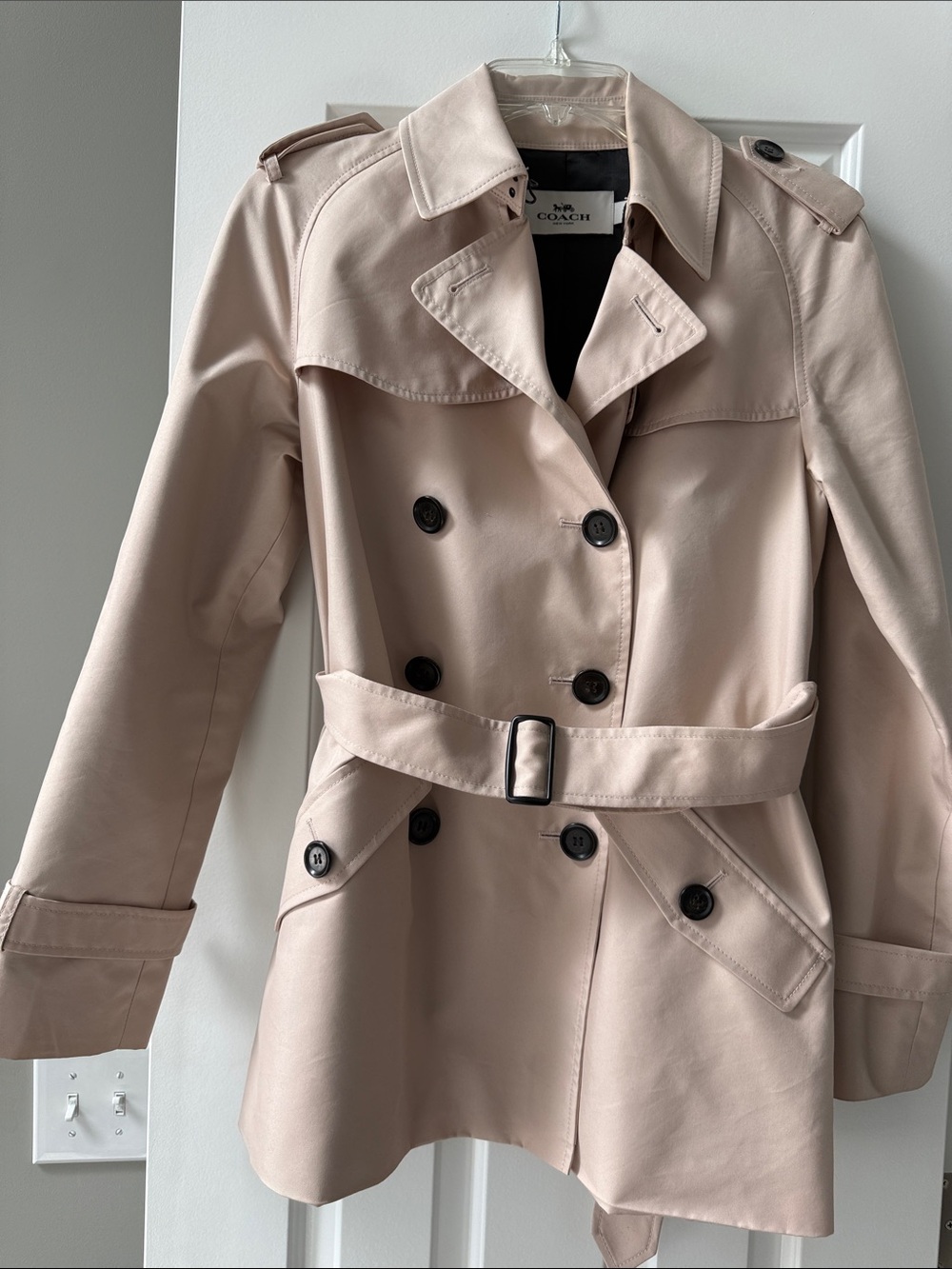 Coach short trench coat- size small